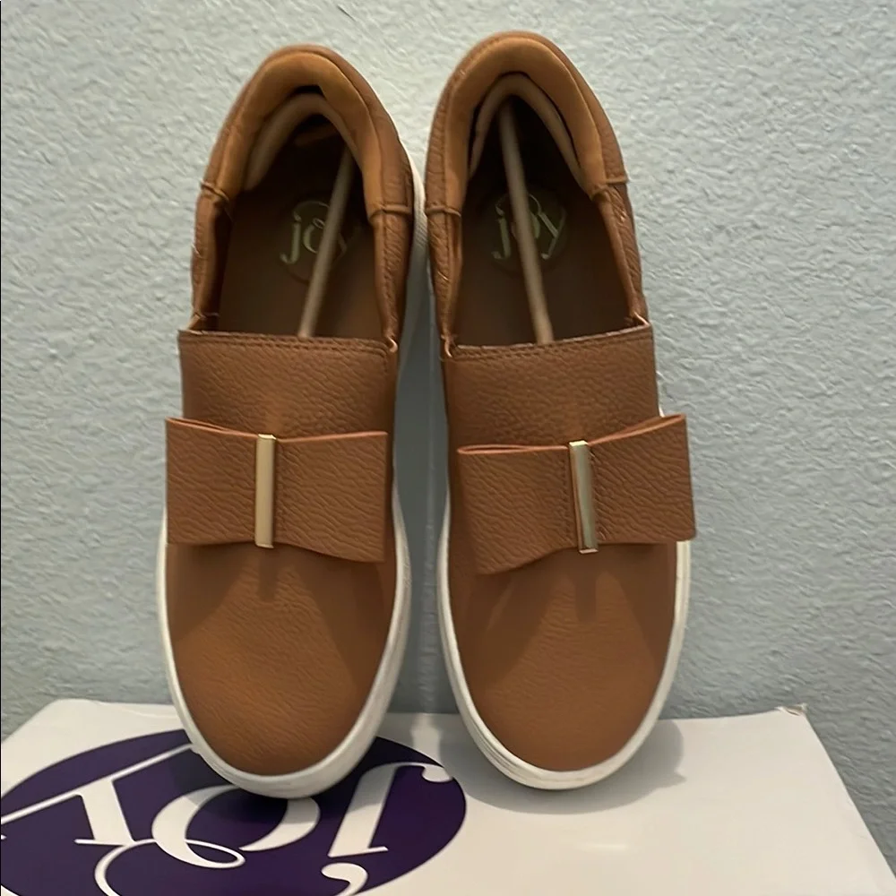 Brown Slip-On Sneakers with Bow Accent - Picture 3 of 3